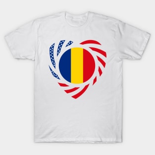 Romanian American Multinational Patriot Flag (Heart) T-Shirt